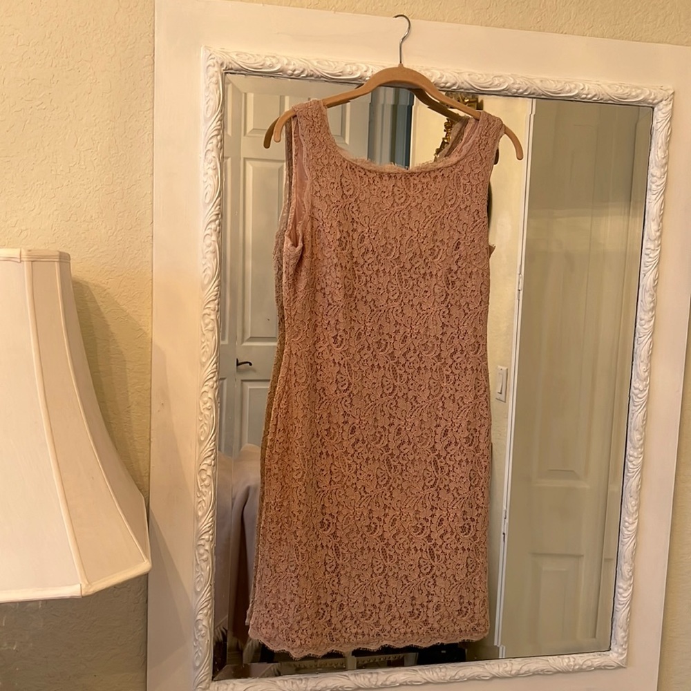 Light rose pink lace dress by Adrianna Papel size 8